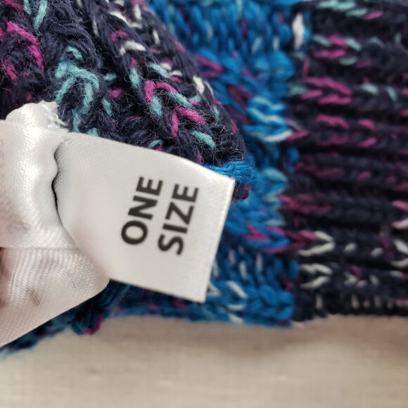 Smartwool Isto Hand Warmer Fingerless Gloves Cable Knit Merino Wool Blend Blue - Picture 6 of 6